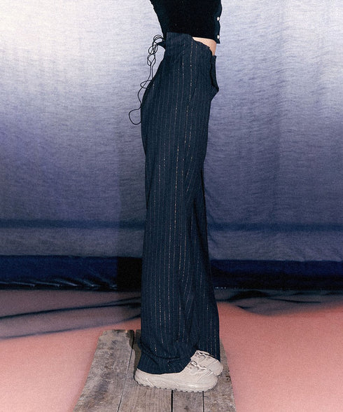 Glitter Stripe Straight Pants